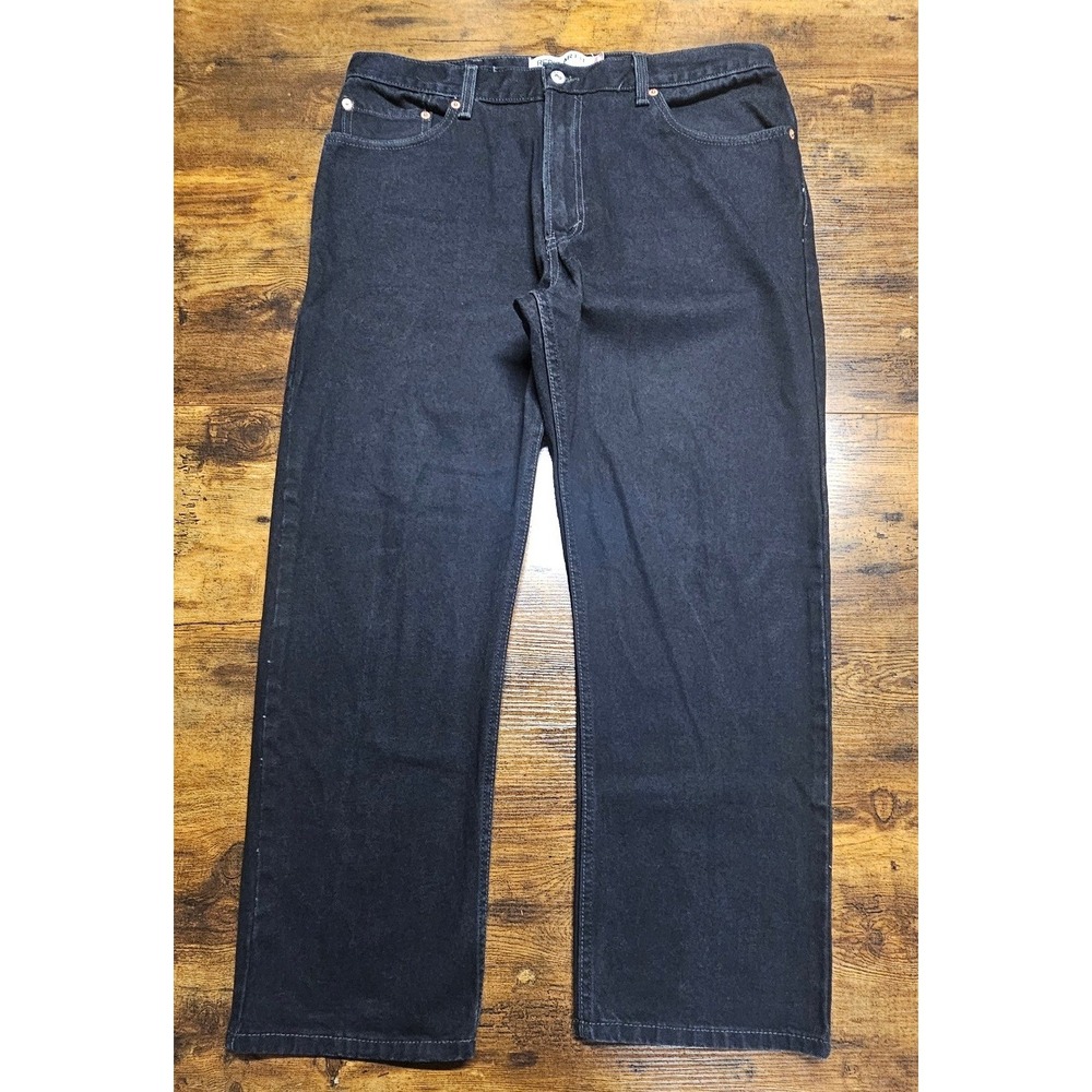 Y2K 505 Regular Fit Black Denim Jeans Men's 36x30 Straight Leg Cotton VTG